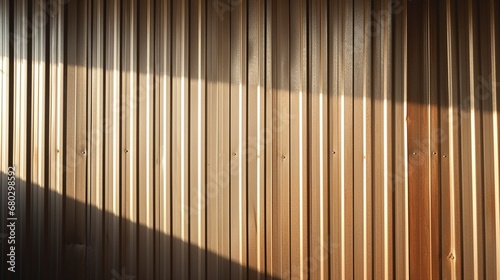 Capture the intricate patterns of light and shadow on a corrugated metal surface.