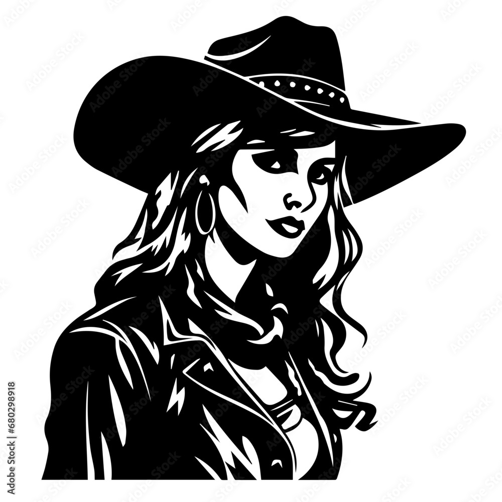 Adventurous Cowgirl Vector Illustration Adventurous Cowgirl Vector Illustration