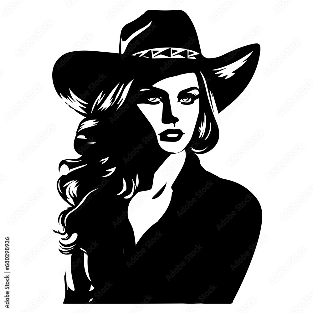 Adventurous Cowgirl Vector Illustration Adventurous Cowgirl Vector Illustration