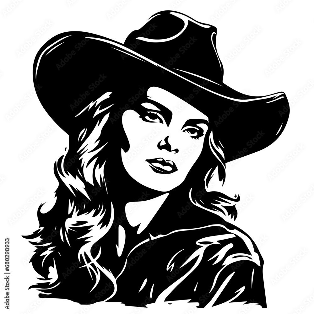 Adventurous Cowgirl Vector Illustration Adventurous Cowgirl Vector Illustration