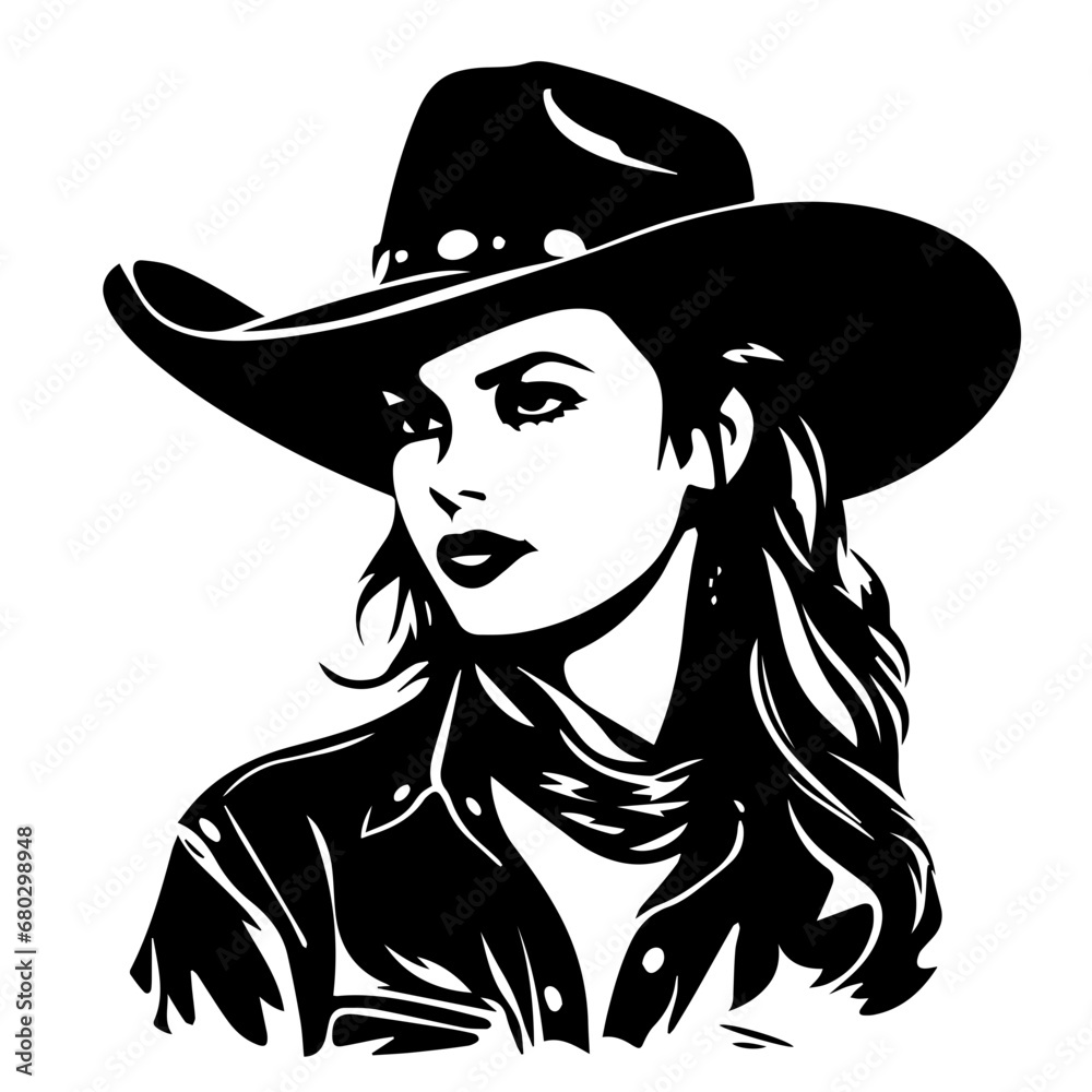 Adventurous Cowgirl Vector Illustration Adventurous Cowgirl Vector Illustration