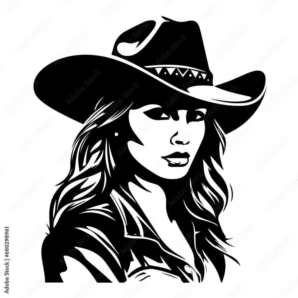Adventurous Cowgirl Vector Illustration Adventurous Cowgirl Vector Illustration