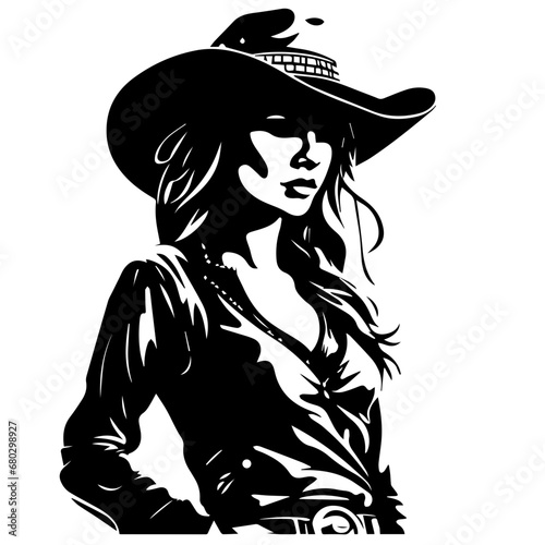 Adventurous Cowgirl Vector Illustration