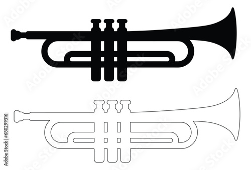 Trumpet silhouette svg. png. Trumpet outline.