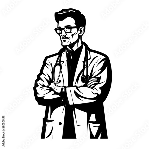Compassionate Doctor Vector Illustration