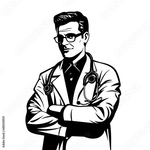 Compassionate Doctor Vector Illustration