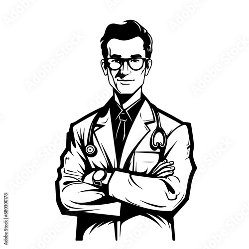 Compassionate Doctor Vector Illustration