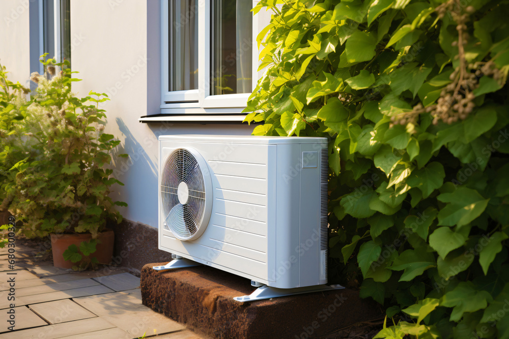 Heat pump in front of a single-family house
Heat pump in front of a single-family house