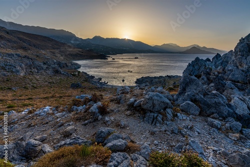 Sunrise on Stavri beach Crete Plakias