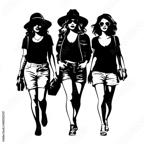 Girls Trip Adventure Vector Illustration © Mateusz