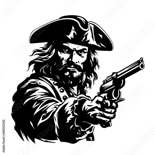 Daring Pirate Adventure Vector Illustration