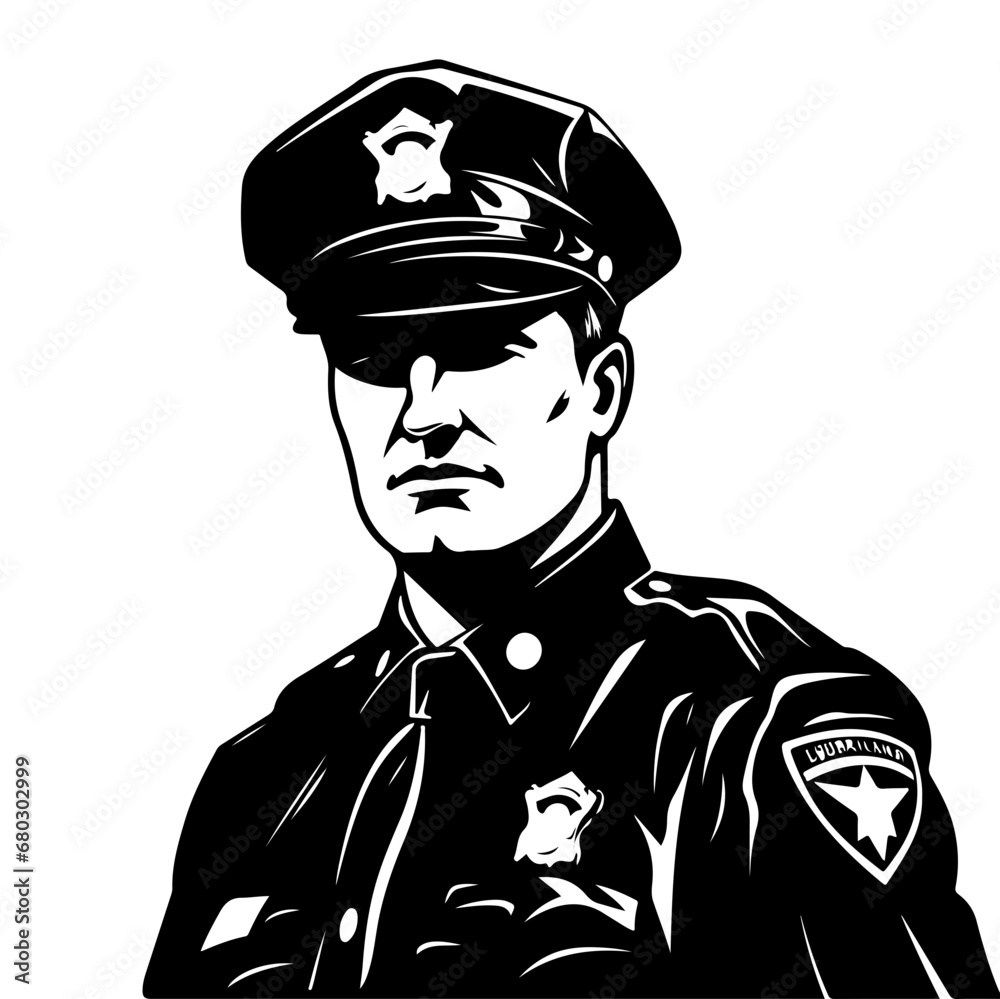 Dedicated Police Officer Vector Illustration Dedicated Police Officer Vector Illustration