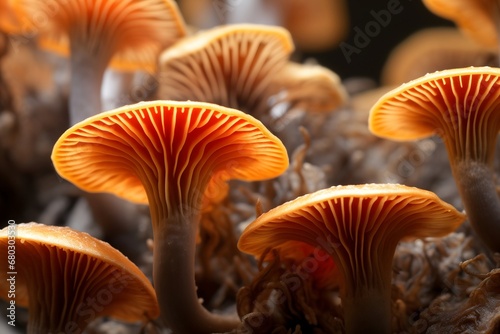 Mushroom close-up in natural environment - AI generated macro image 