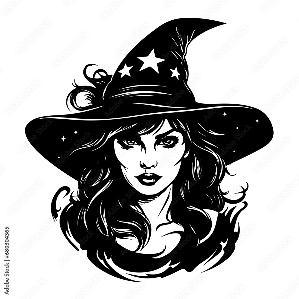 Mysterious Witch Vector Illustration Mysterious Witch Vector Illustration