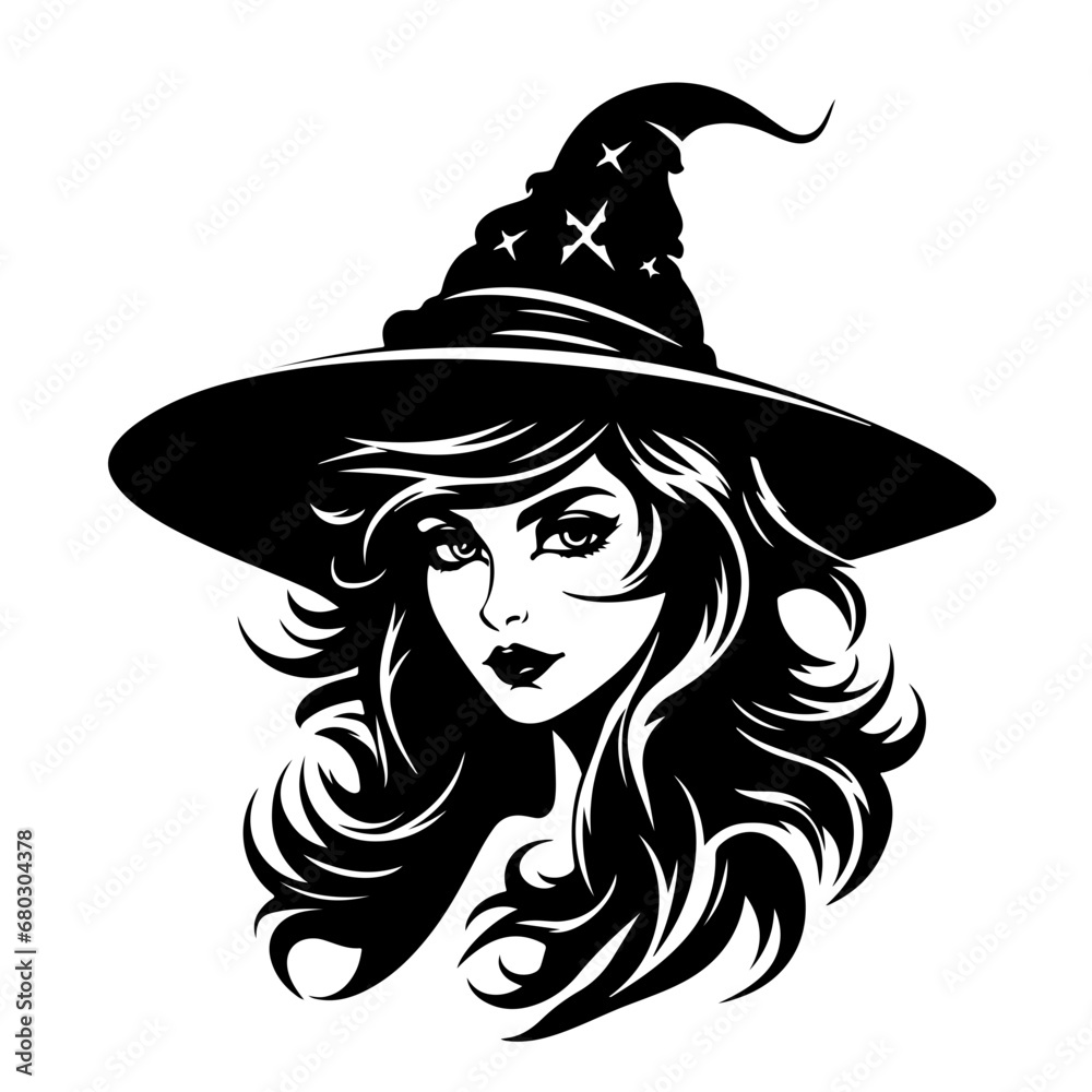 Mysterious Witch Vector Illustration