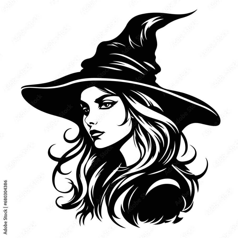 Mysterious Witch Vector Illustration Mysterious Witch Vector Illustration