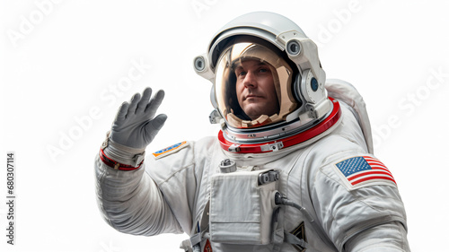 cosmonaut on white background, AI Generative.