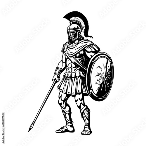 Hoplite Warrior Vector Illustration © Mateusz