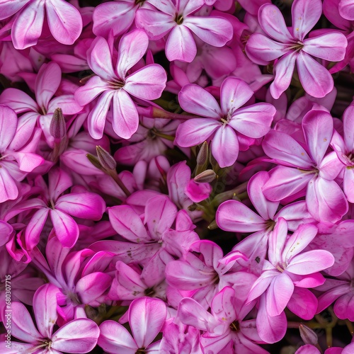 Creeping Phlox Known as Moss Pink or Mountain Phlox, Flowering Plant in the Family Polemoniaceae © ange1011