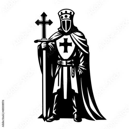 Valiant Crusader Knight Vector Illustration