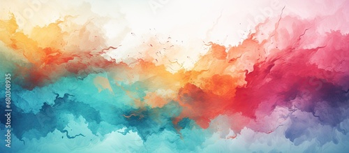 In an abstract art illustration, the background showcases a textured watercolor paper, combining the elements of brush strokes, grunge, and splash, creating a captivating graphic for a brochure or photo