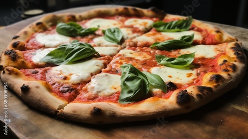 A classic Margherita pizza with fresh basil