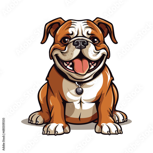 Cute Bulldog Vector Illustration