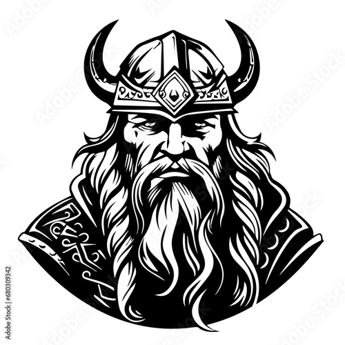 Fearless Viking Warrior Vector Illustration