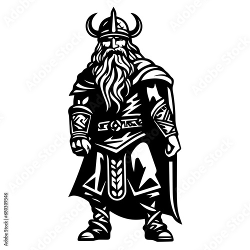 Fearless Viking Warrior Vector Illustration