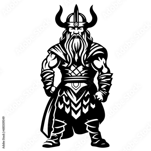 Fearless Viking Warrior Vector Illustration