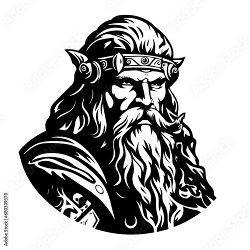 Fearless Viking Warrior Vector Illustration