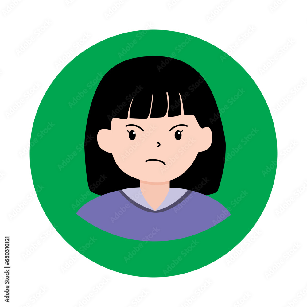 various emotions with girl models, smile, surprise, sad, angry, scary, emoticons various emotions with girl models, smile, surprise, sad, angry, scary, emoticons