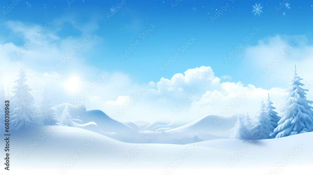ice cold frozen snow mountain landscape background. abstract white blue snow scene illustration. arctic winter season snowfall concept. - generative ai