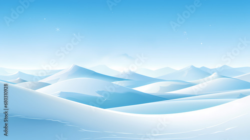 ice cold frozen snow mountain dune landscape background. abstract white blue snow desert scene illustration. arctic winter season snowfall concept. - generative ai © JerreMaier