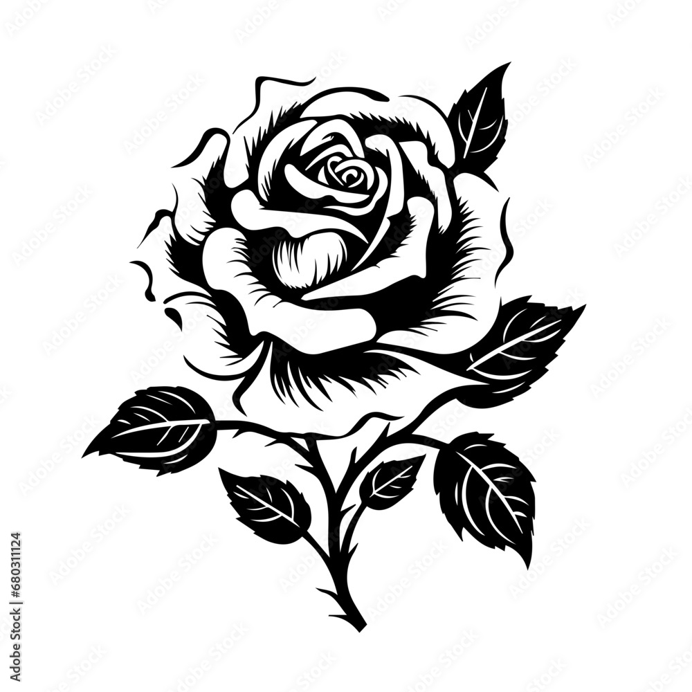 Elegant Rose Flower Vector Illustration Elegant Rose Flower Vector Illustration