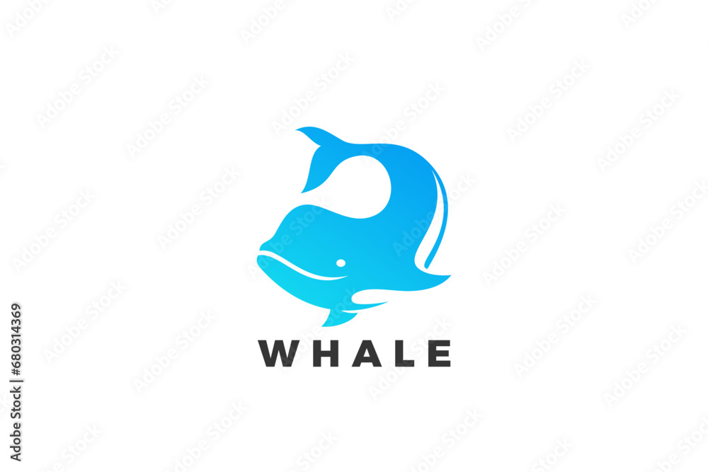 Whale Logo Absctract Happy Fish Design vector template. Whale Logo Absctract Happy Fish Design vector template.
