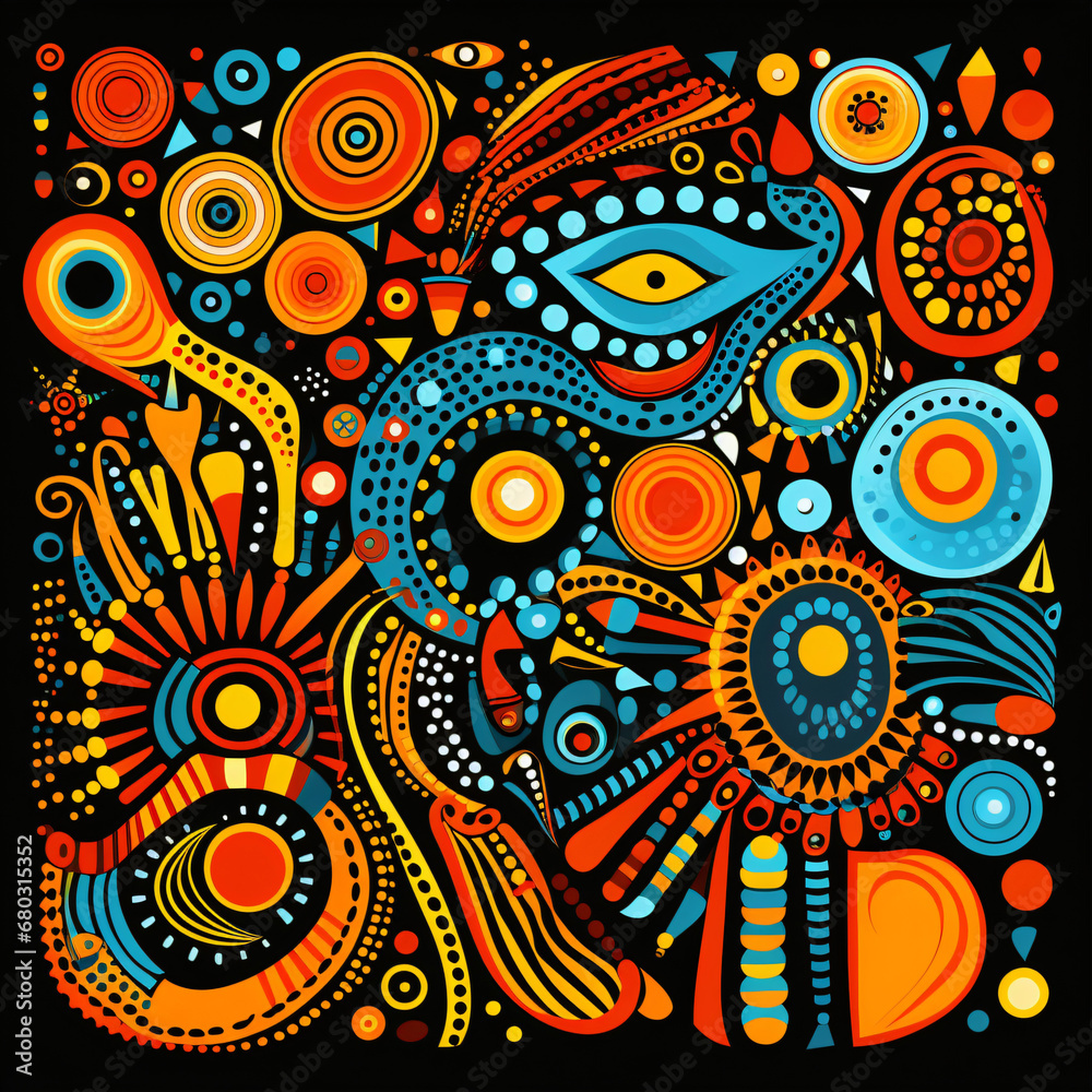Fototapeta premium colorful tribal pattern design