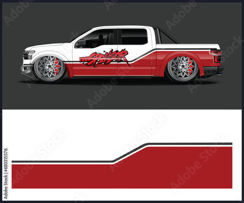 Vehicle wrap design vector Graphic abstract stripe racing background kit designs for wrap race car, rally, and adventures