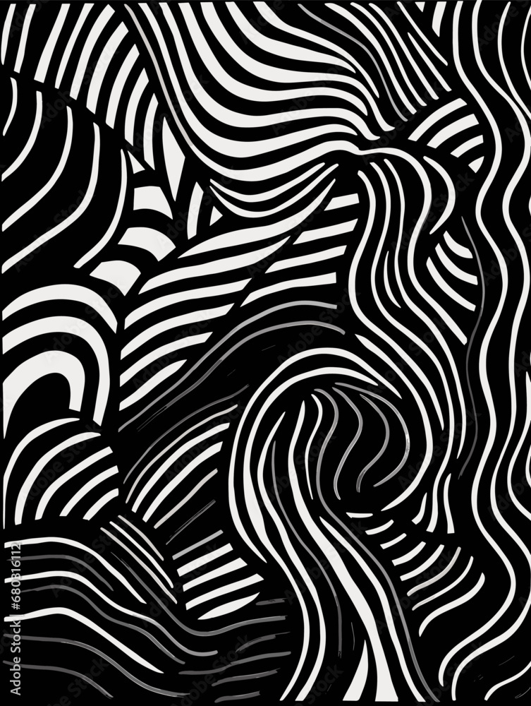 A Black And White Striped Pattern - Simplicity Poster A Black And White Striped Pattern - Simplicity Poster