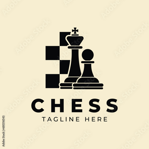 Chess pieces vintage vector Logo illustration design © HFZ13