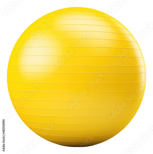 yellow fitness ball isolated. photo