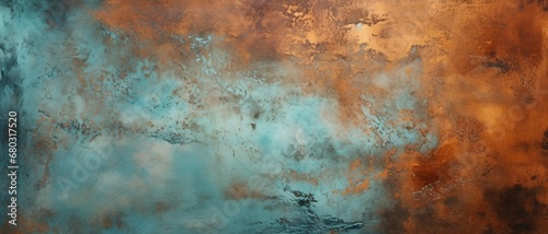 Rustic Copper Patina texture background,Old grunge rusty metal texture. 