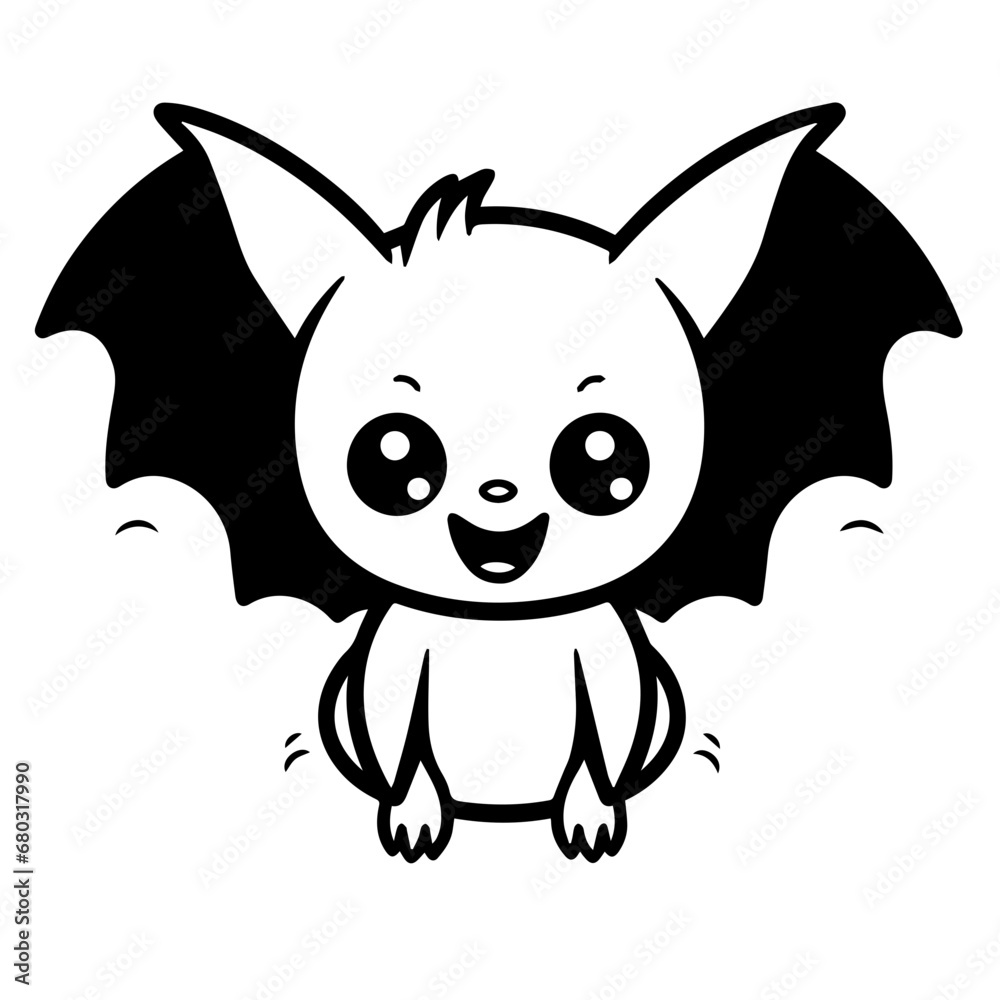 Playful Halloween Bat Vector Illustration Playful Halloween Bat Vector Illustration