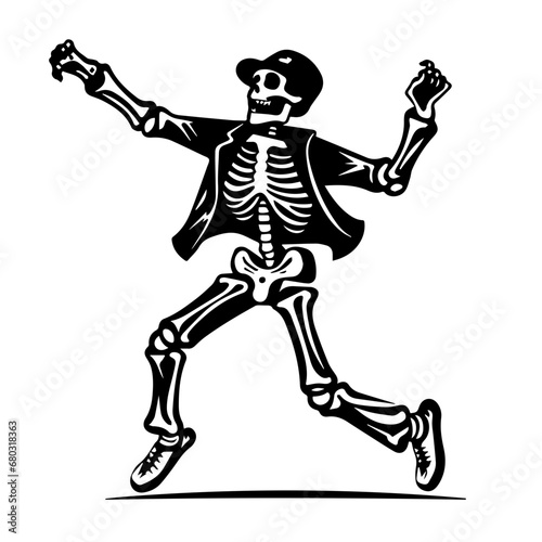 Dynamic Dancing Skeleton Vector Illustration