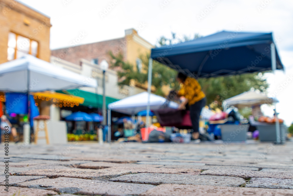 Naklejka premium Street market tents