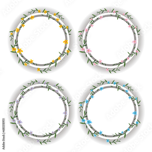 Flower vines Wedding Template Frame