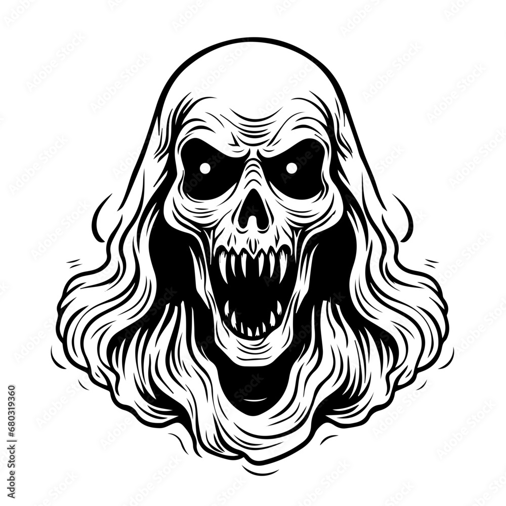 Whimsical Halloween Ghost Vector Illustration Whimsical Halloween Ghost Vector Illustration