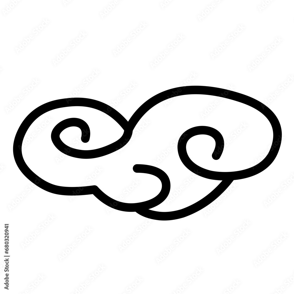 oriental cloud outline 
