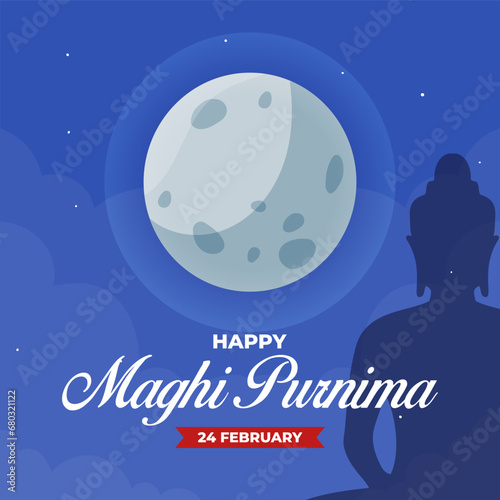 Fototapeta Naklejka Na Ścianę i Meble -  Happy Maghi Purnima Day. The Day of Bangladesh illustration vector background. Vector eps 10