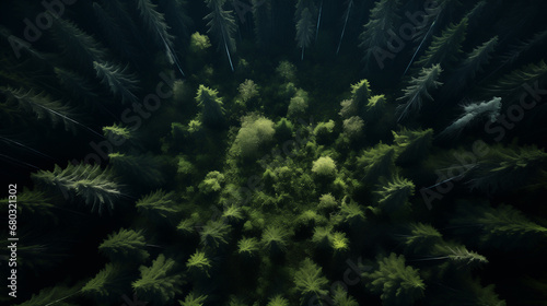 Top view of a forest